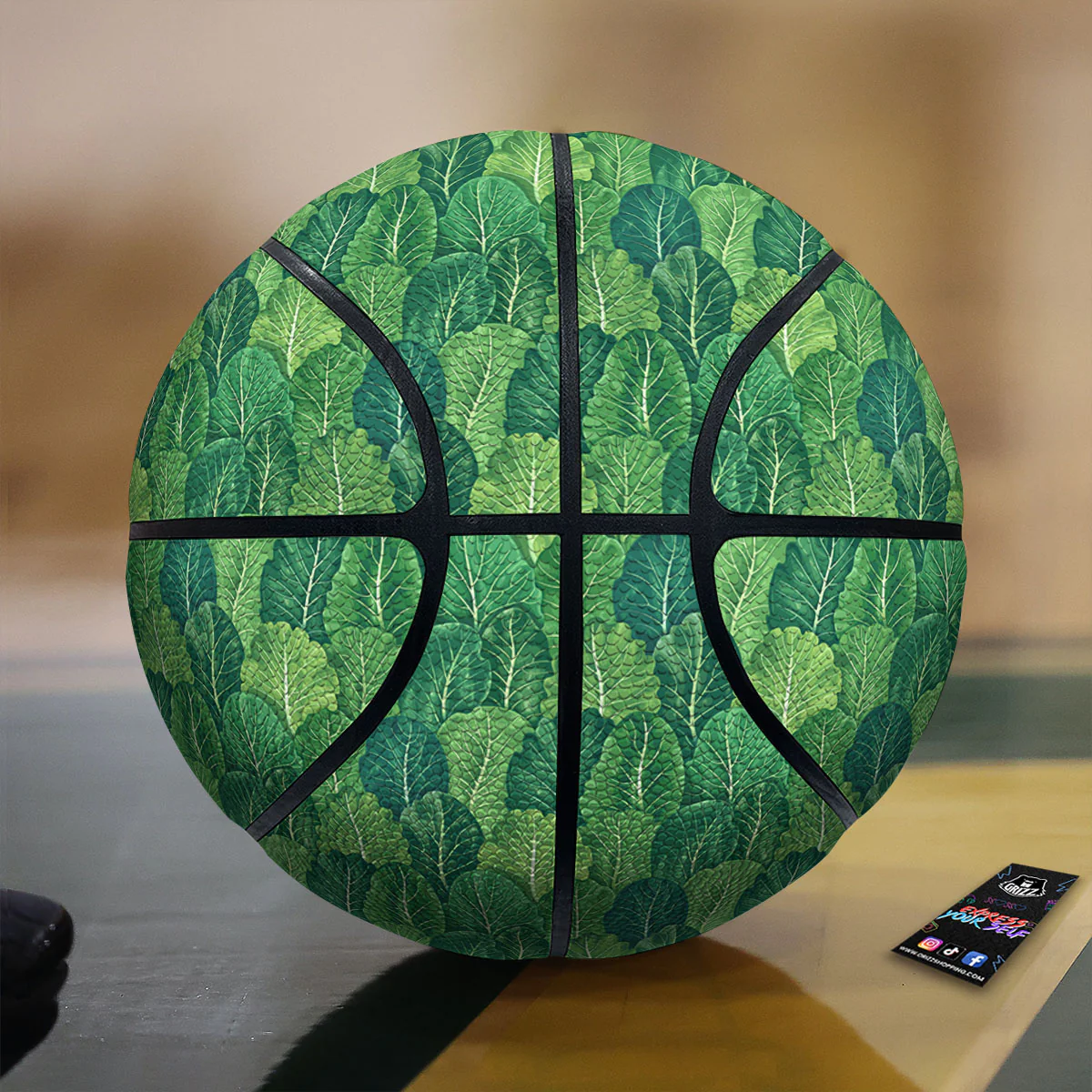Cabbage Leaf Green Print Basketball