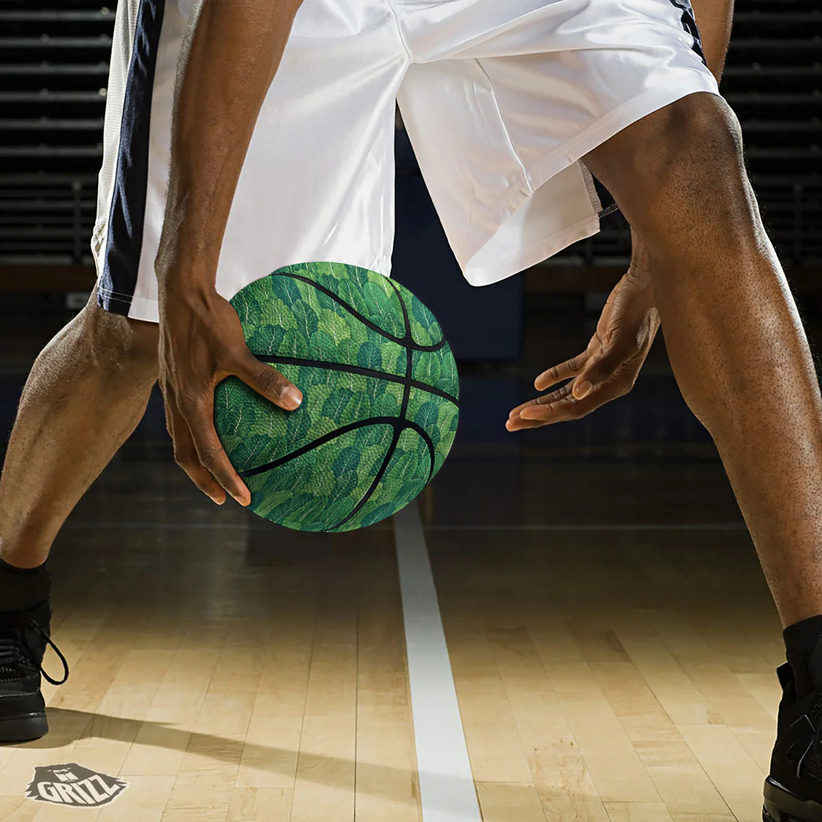 Cabbage Leaf Green Print Basketball - Image 3