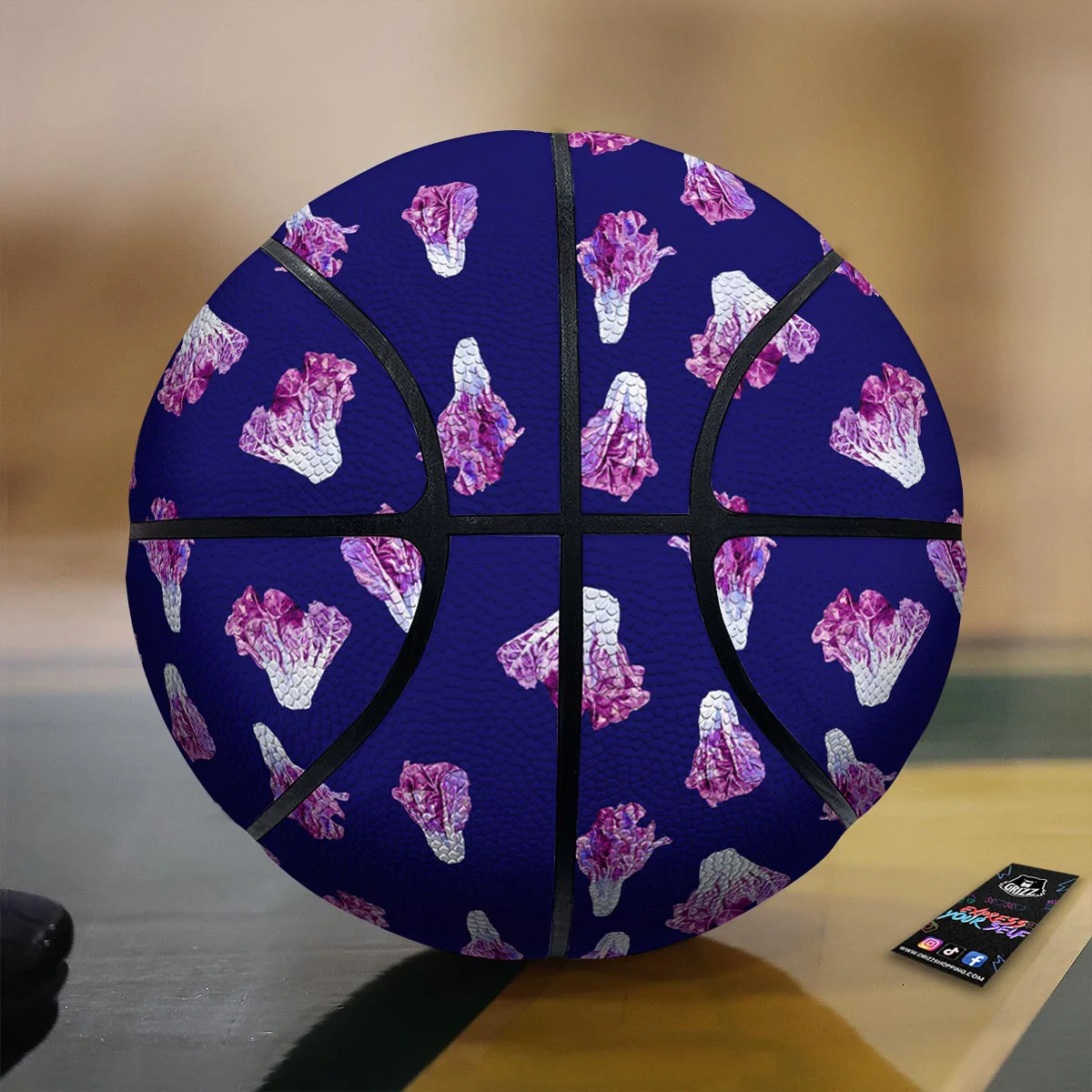 Cabbage Leaves Purple Print Pattern Basketball