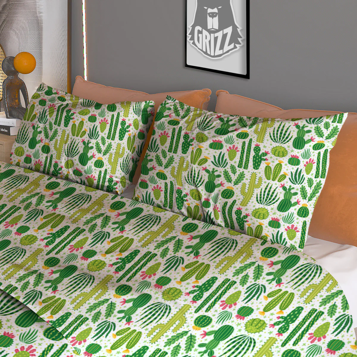 Cactus Cute Cartoon Print Pattern Duvet Cover Bedding Set - Image 3