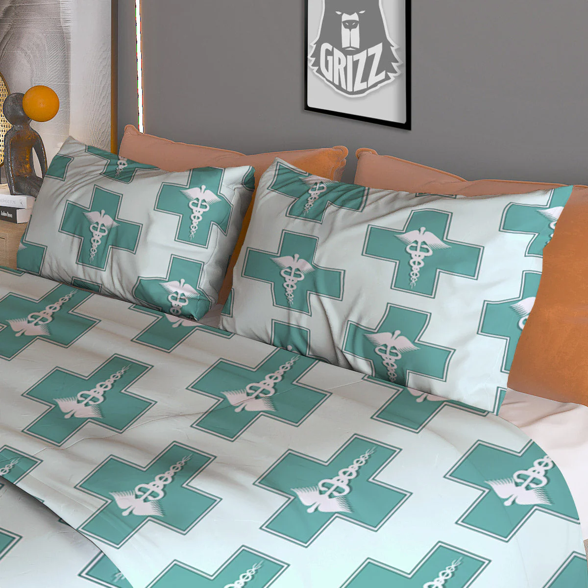 Caduceus Print Pattern Duvet Cover Bedding Set - Image 3