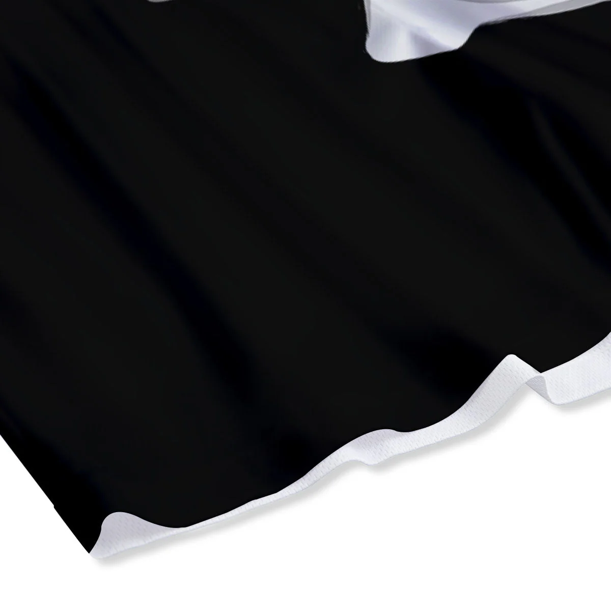Calavera Girl White And Black Print Mesh Shorts - Image 4