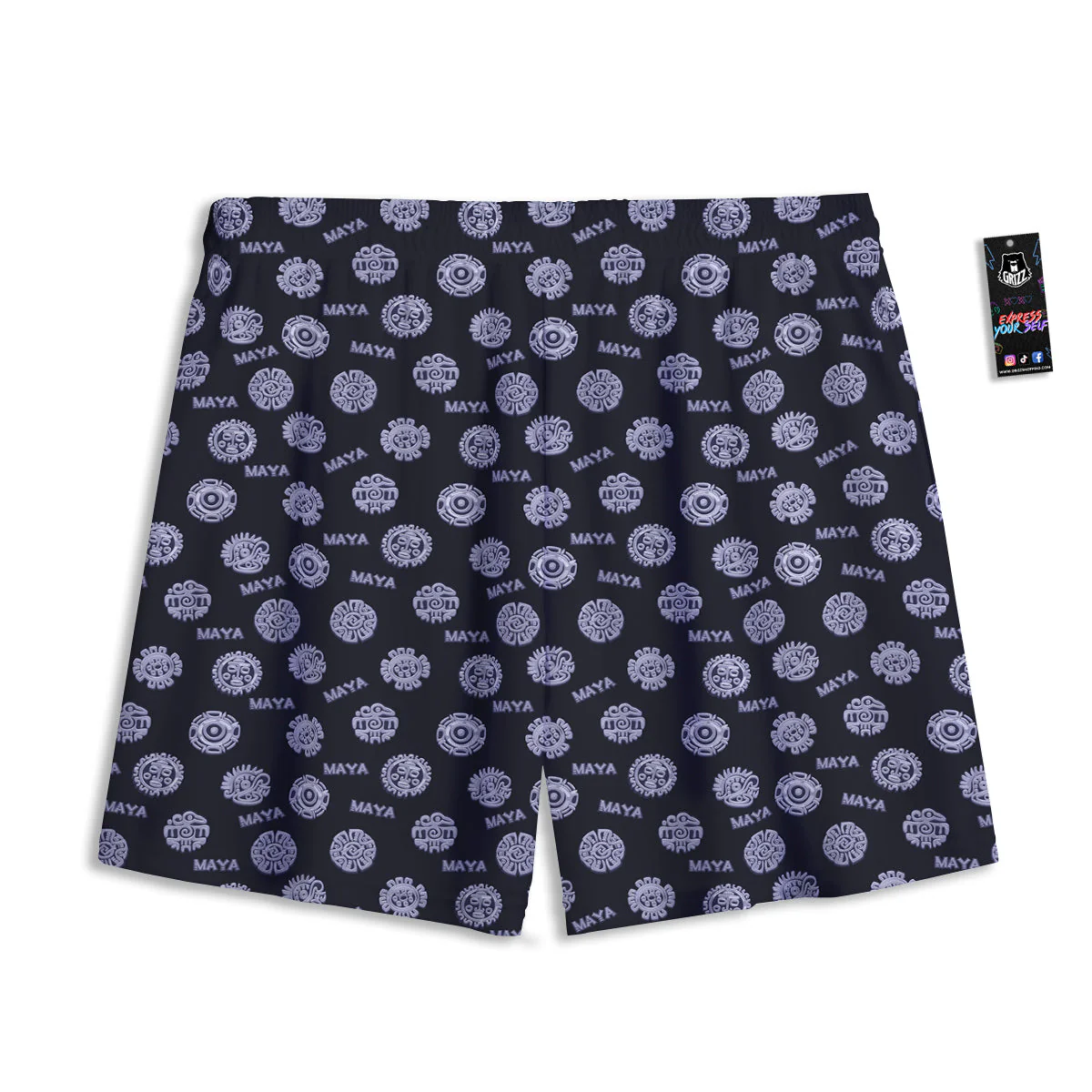 Calendar Aztec Maya Exotic Print Pattern Mesh Shorts - Image 2