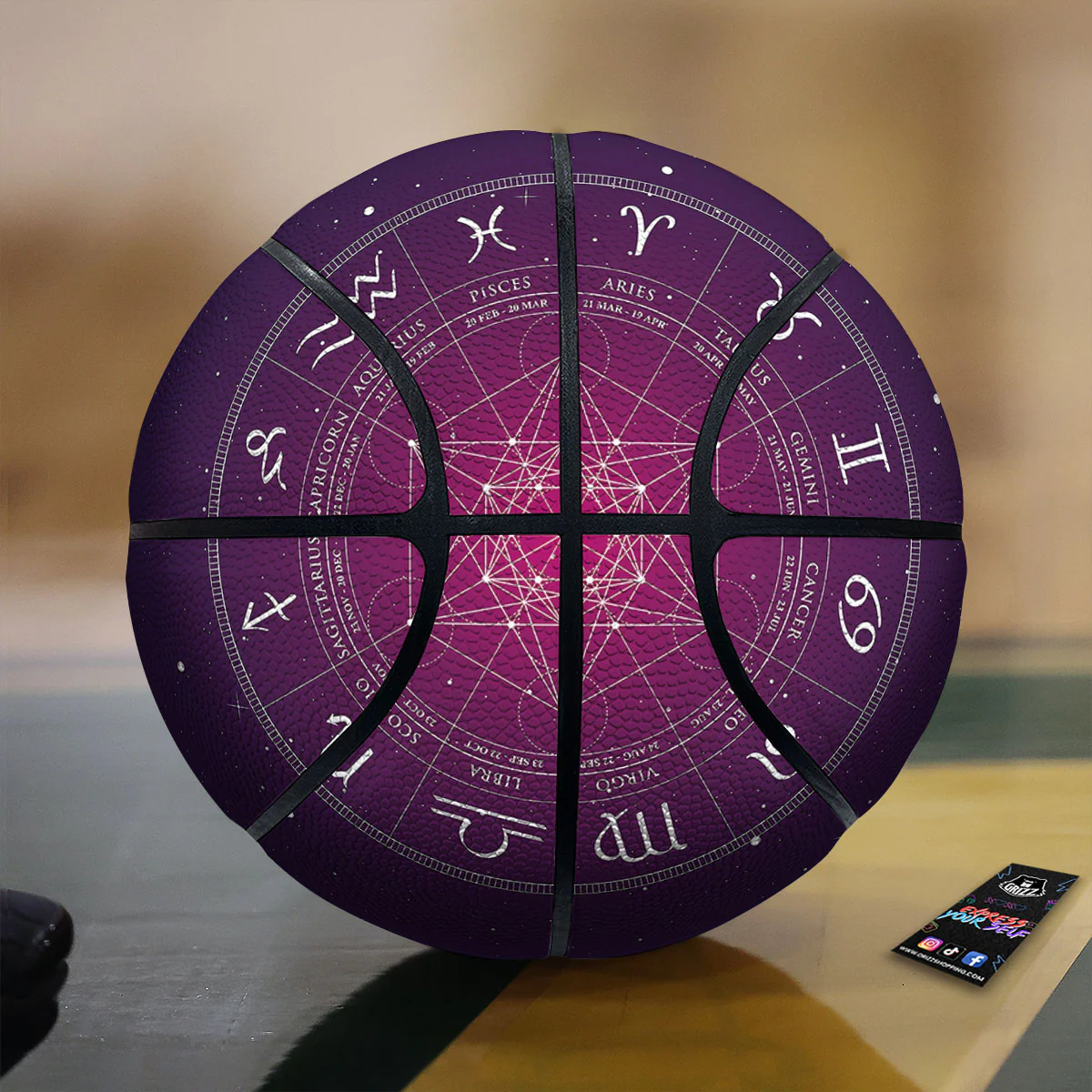 Calendar Geometric Zodiac Print Basketball