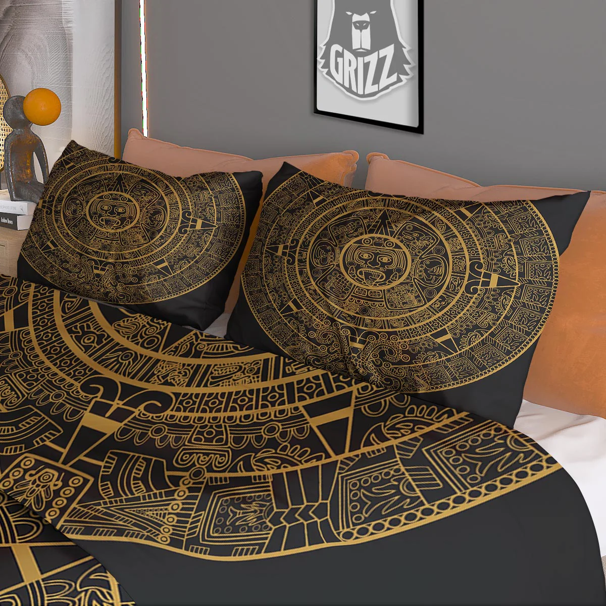 Calendar Tribal Maya Print Duvet Cover Bedding Set - Image 3