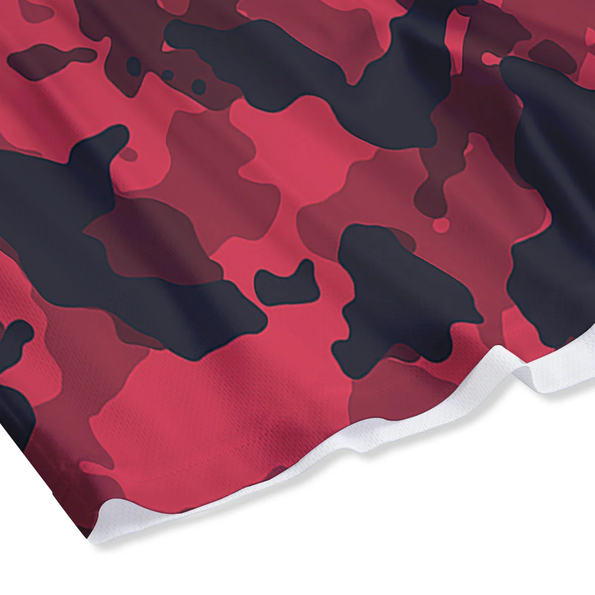 Camouflage Black And Red Print Mesh Shorts - Image 4