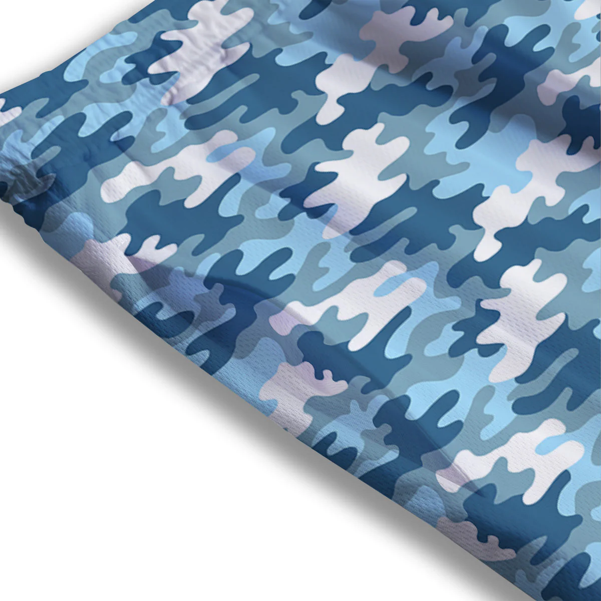 Camouflage Blue Snow Print Mesh Shorts - Image 3