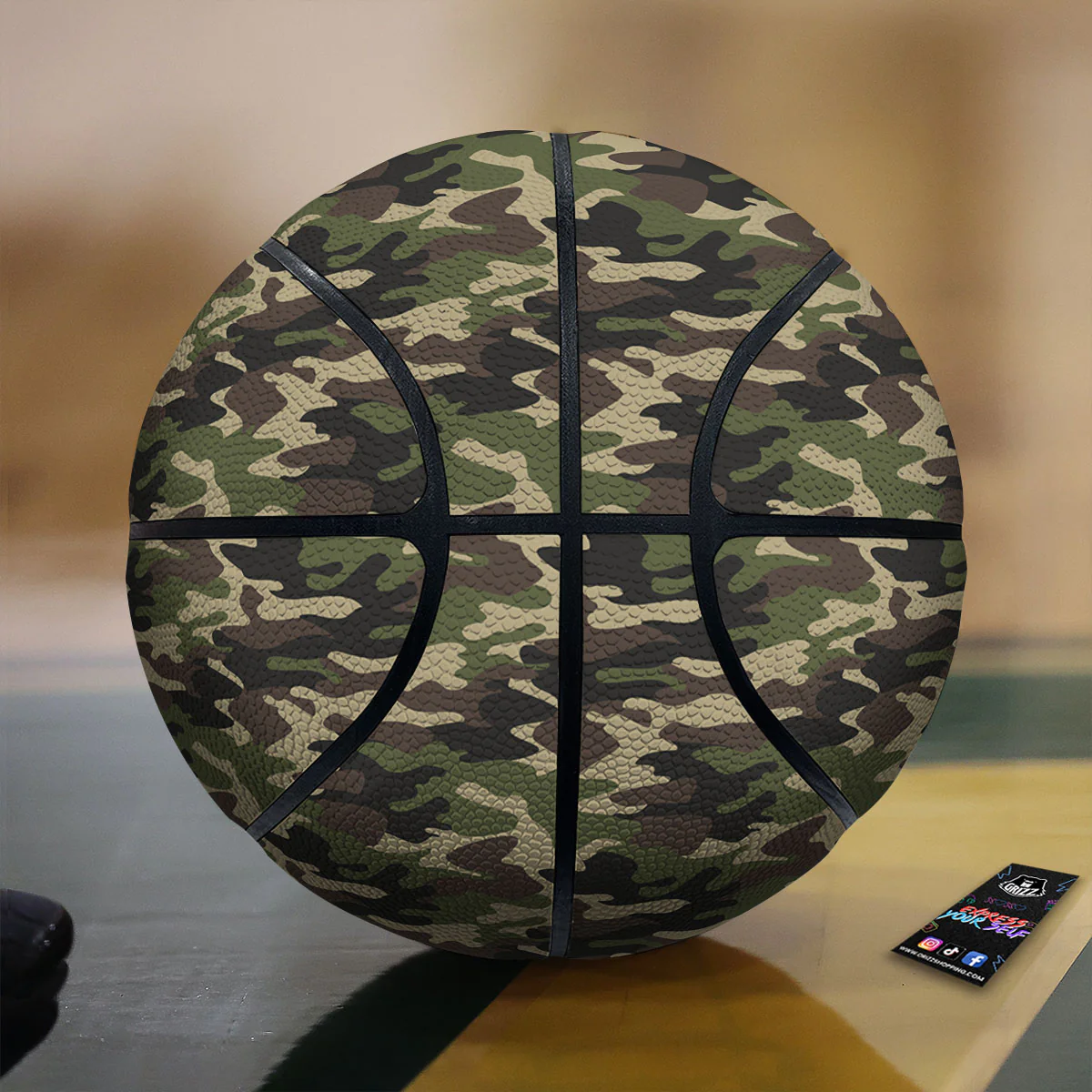 Camouflage Brown And Green Print Basketball