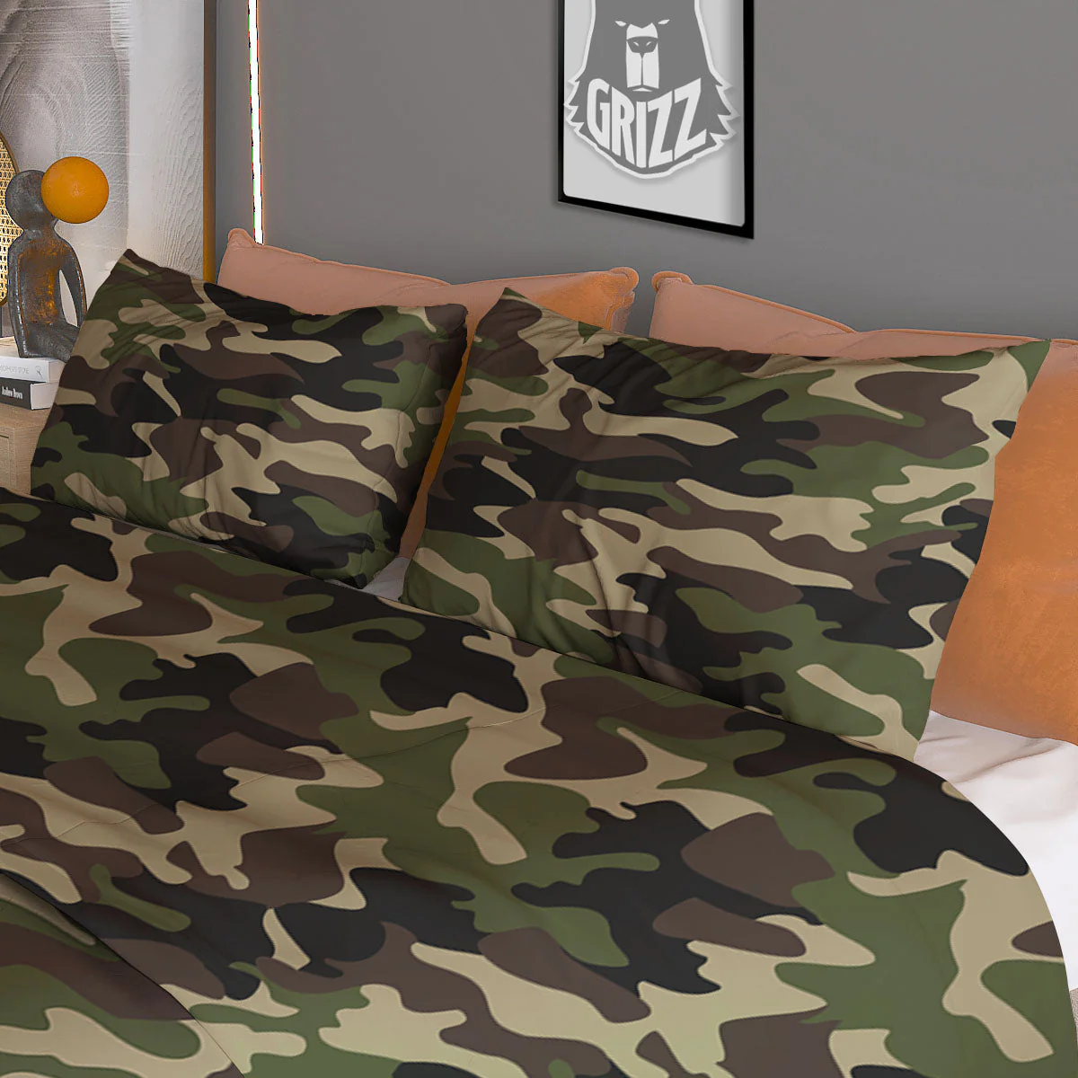 Camouflage Brown And Green Print Duvet Cover Bedding Set - Image 3