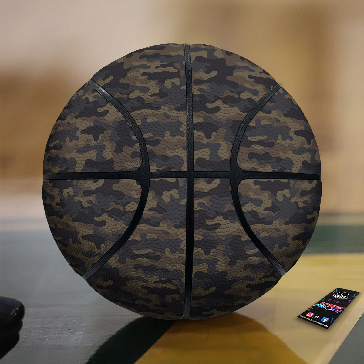 Camouflage Dark Brown Print Basketball