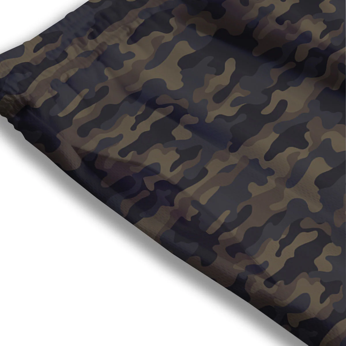 Camouflage Dark Brown Print Mesh Shorts - Image 3