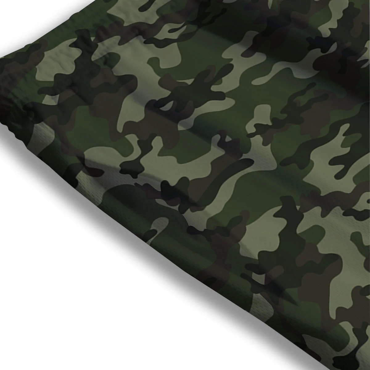 Camouflage Dark Green Print Mesh Shorts - Image 3