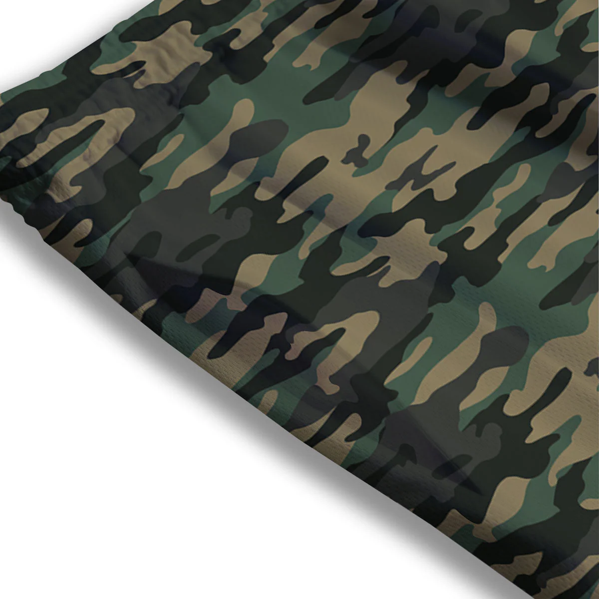 Camouflage Forest Green Print Mesh Shorts - Image 3