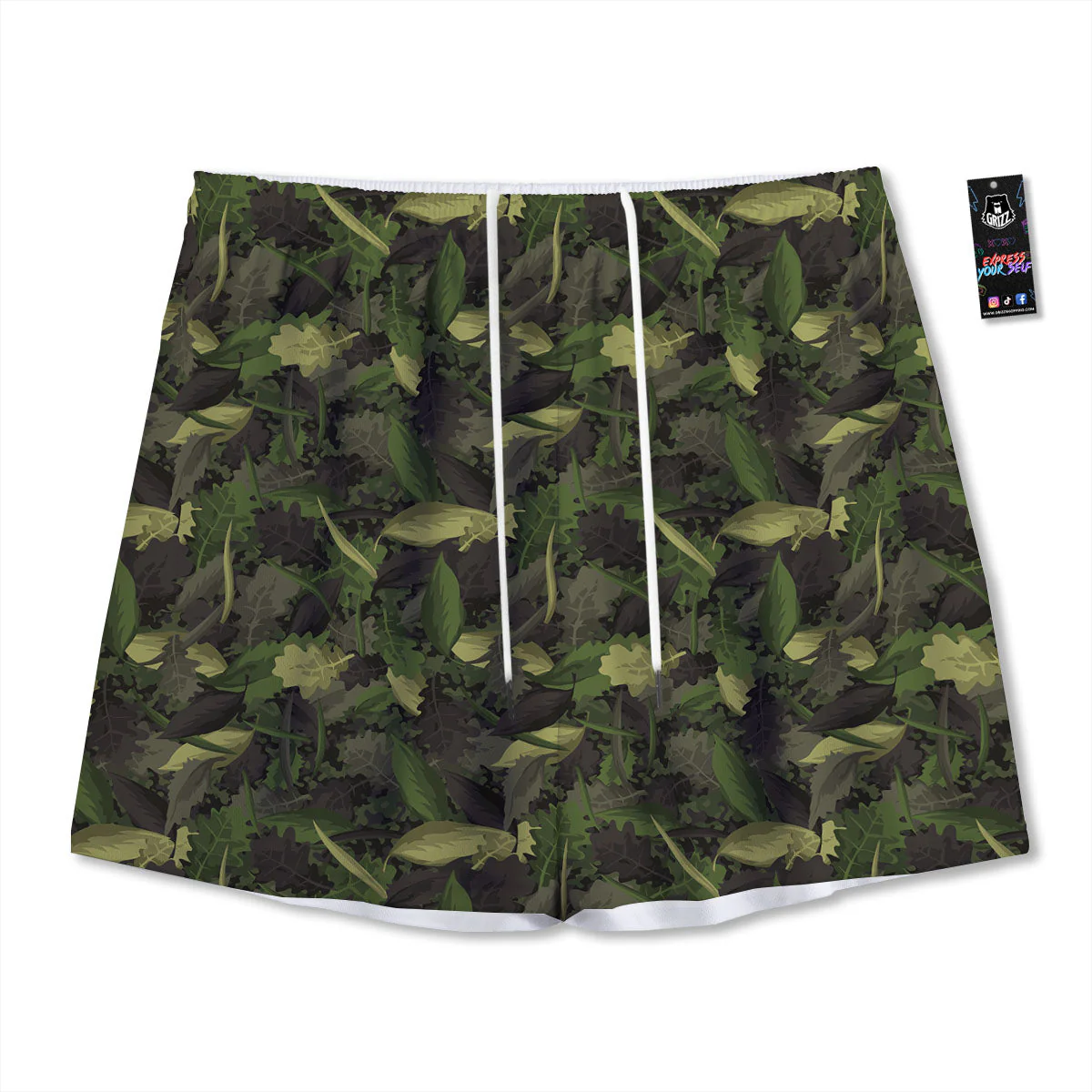 Camouflage Hunting Oak Tree Print Mesh Shorts
