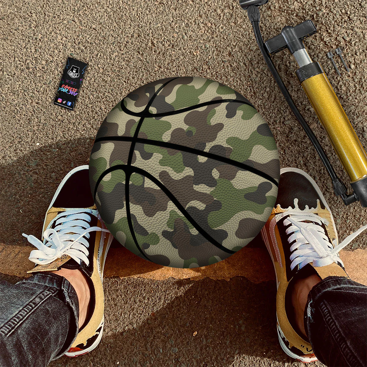 Camouflage Jungle Hunting Print Basketball - Image 2