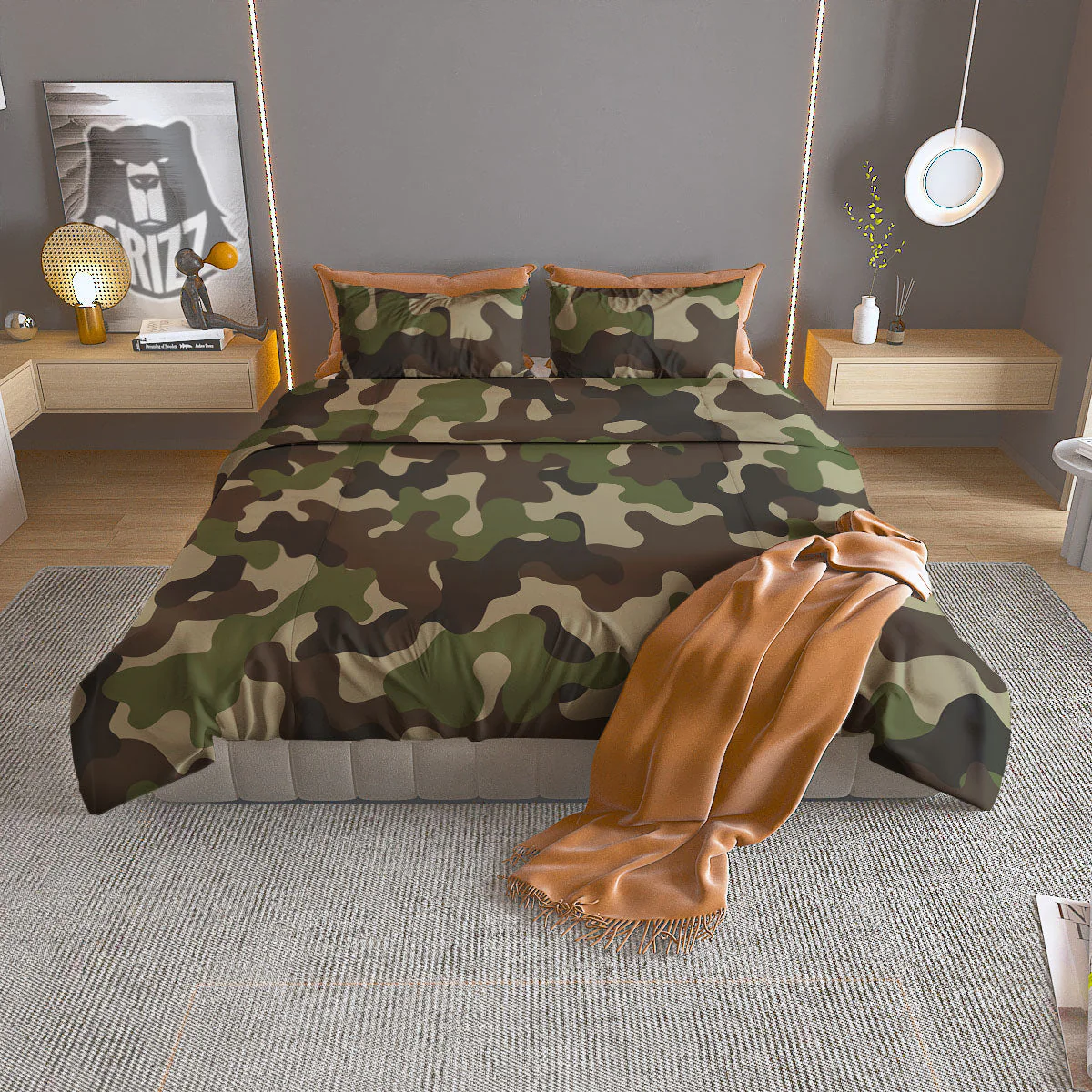 Camouflage Jungle Hunting Print Duvet Cover Bedding Set