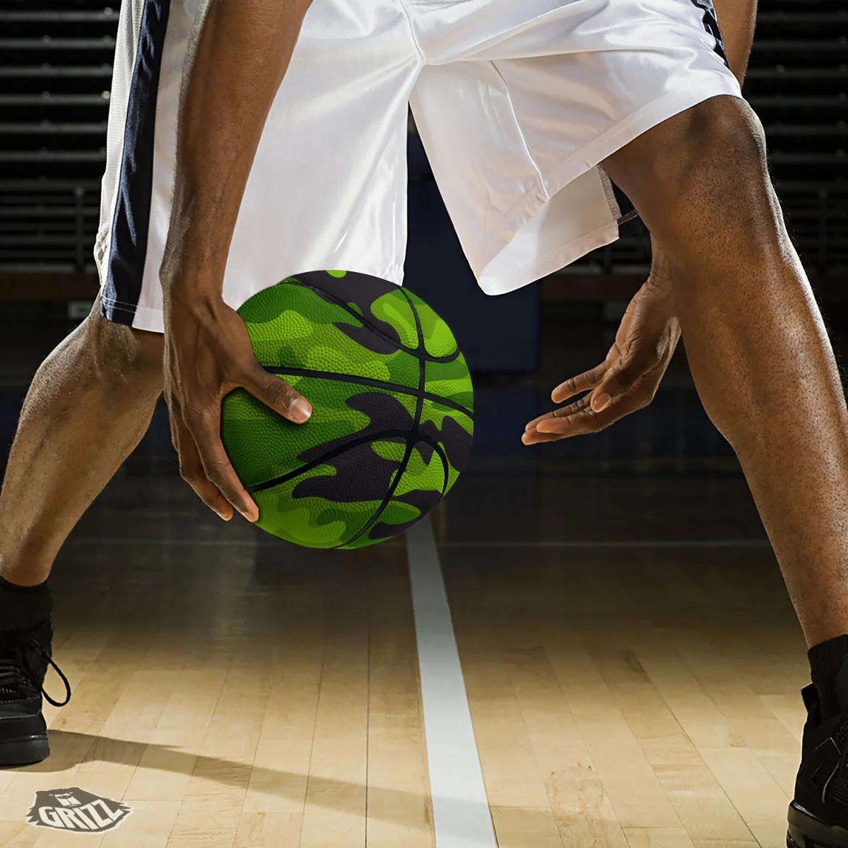 Camouflage Lime Green Print Basketball - Image 3