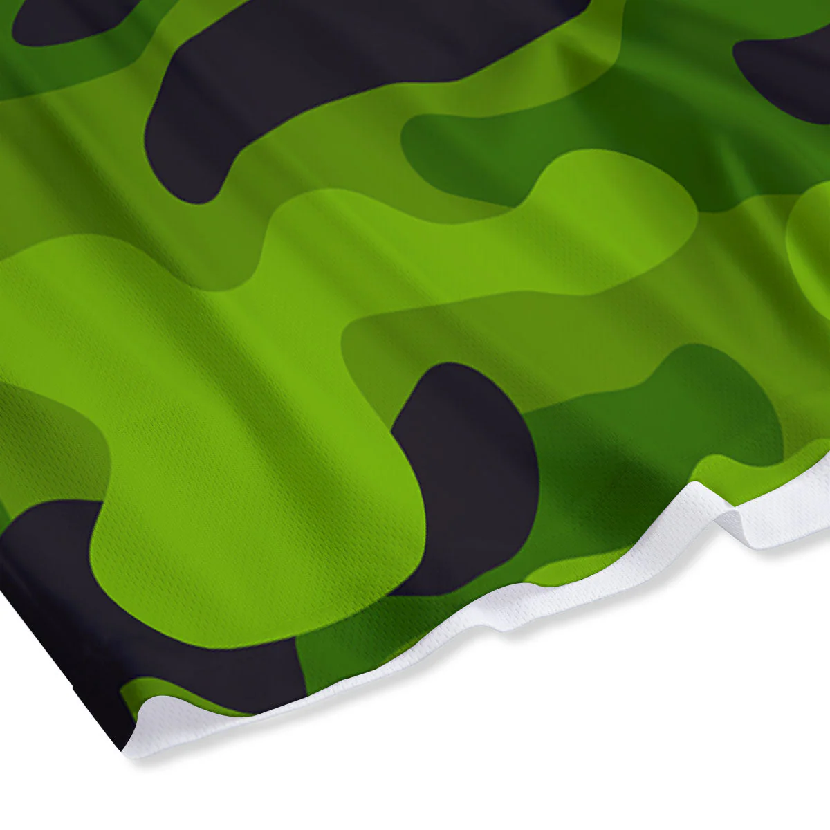 Camouflage Lime Green Print Mesh Shorts - Image 4