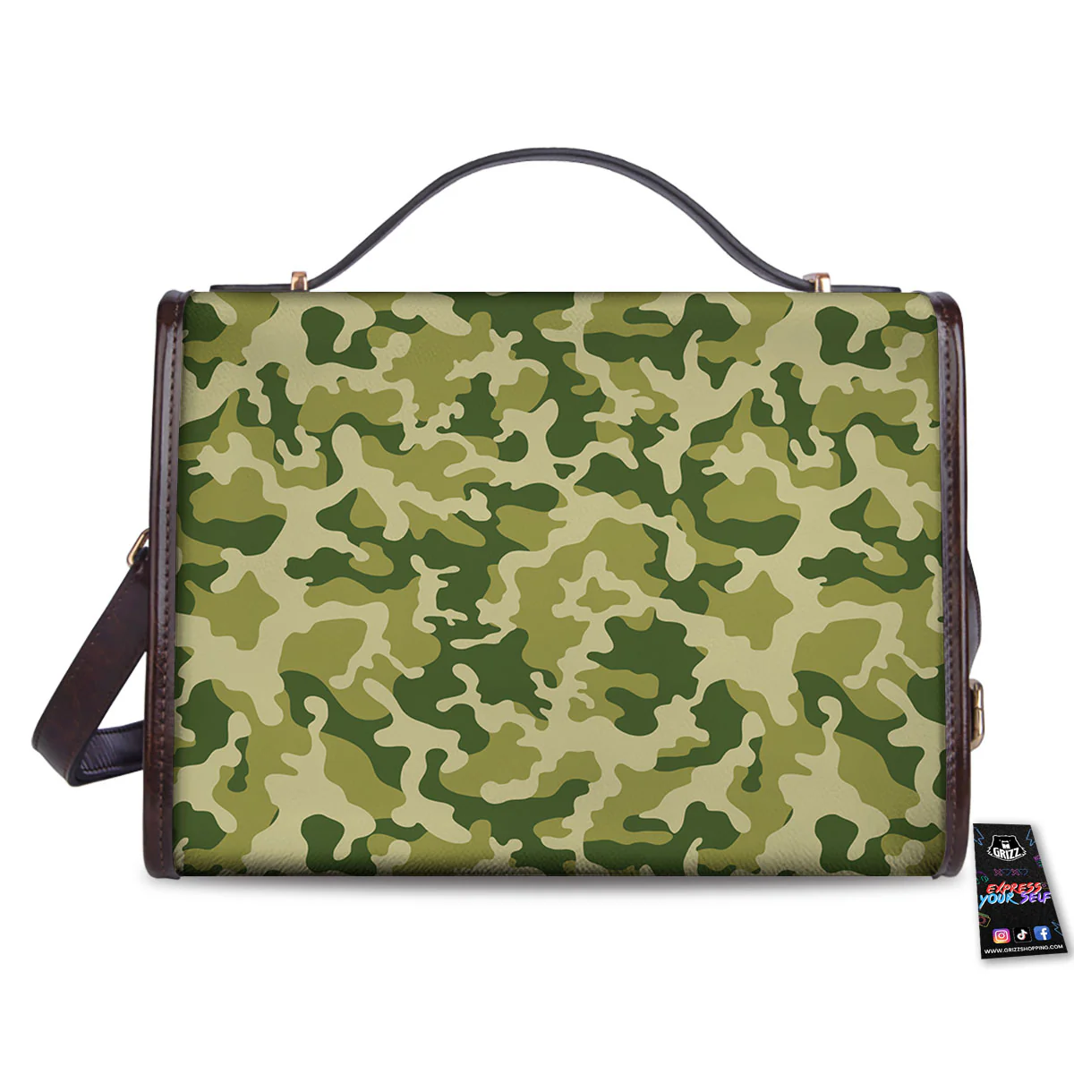 Camouflage Military Print Women's Satchel Bag - Image 2