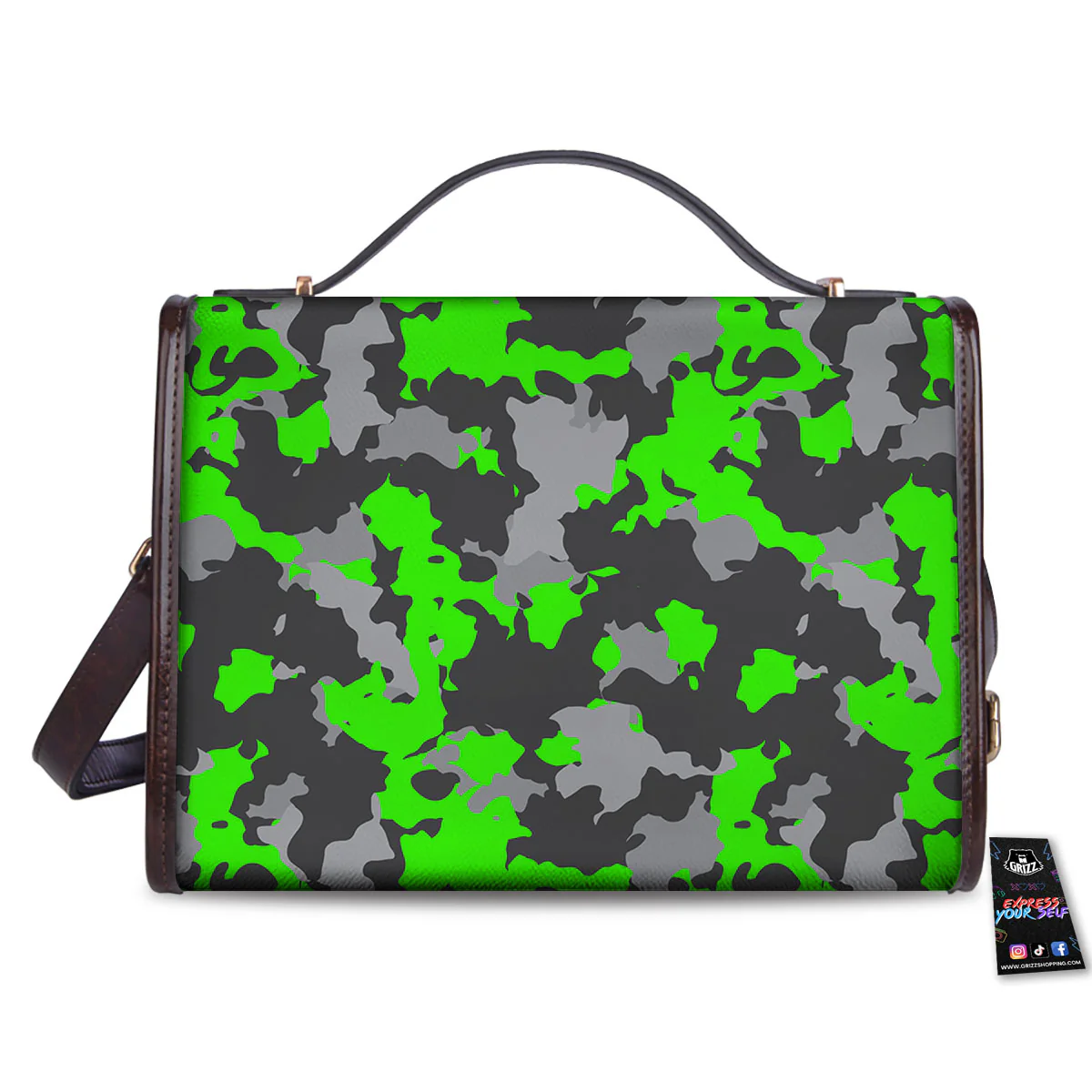 Camouflage Neon Print Women's Satchel Bag - Image 2