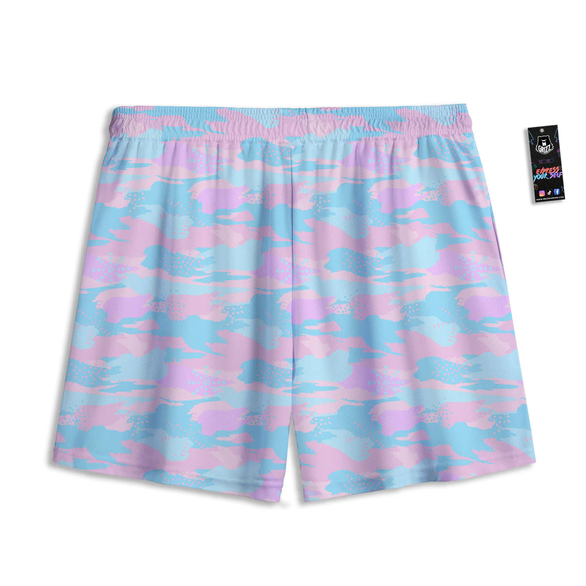 Camouflage Pastel Print Mesh Shorts - Image 2