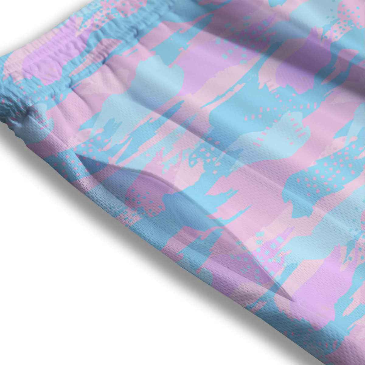 Camouflage Pastel Print Mesh Shorts - Image 3