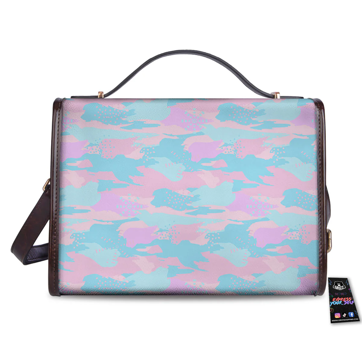 Camouflage Pastel Print Women's Satchel Bag - Image 2