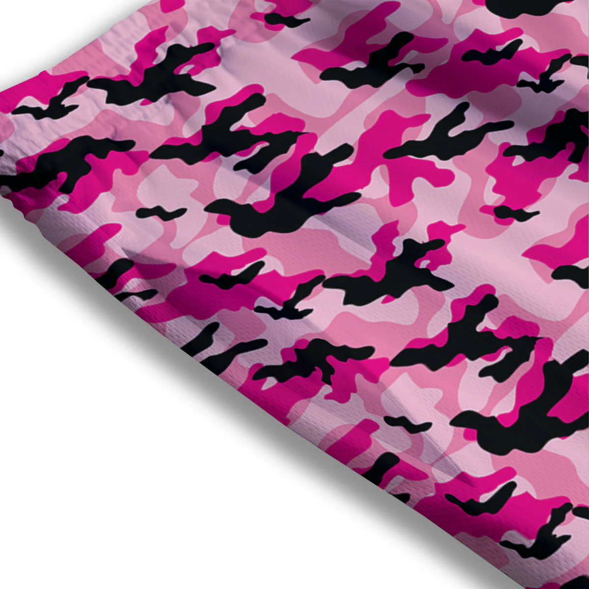 Camouflage Pink And Black Print Mesh Shorts - Image 3