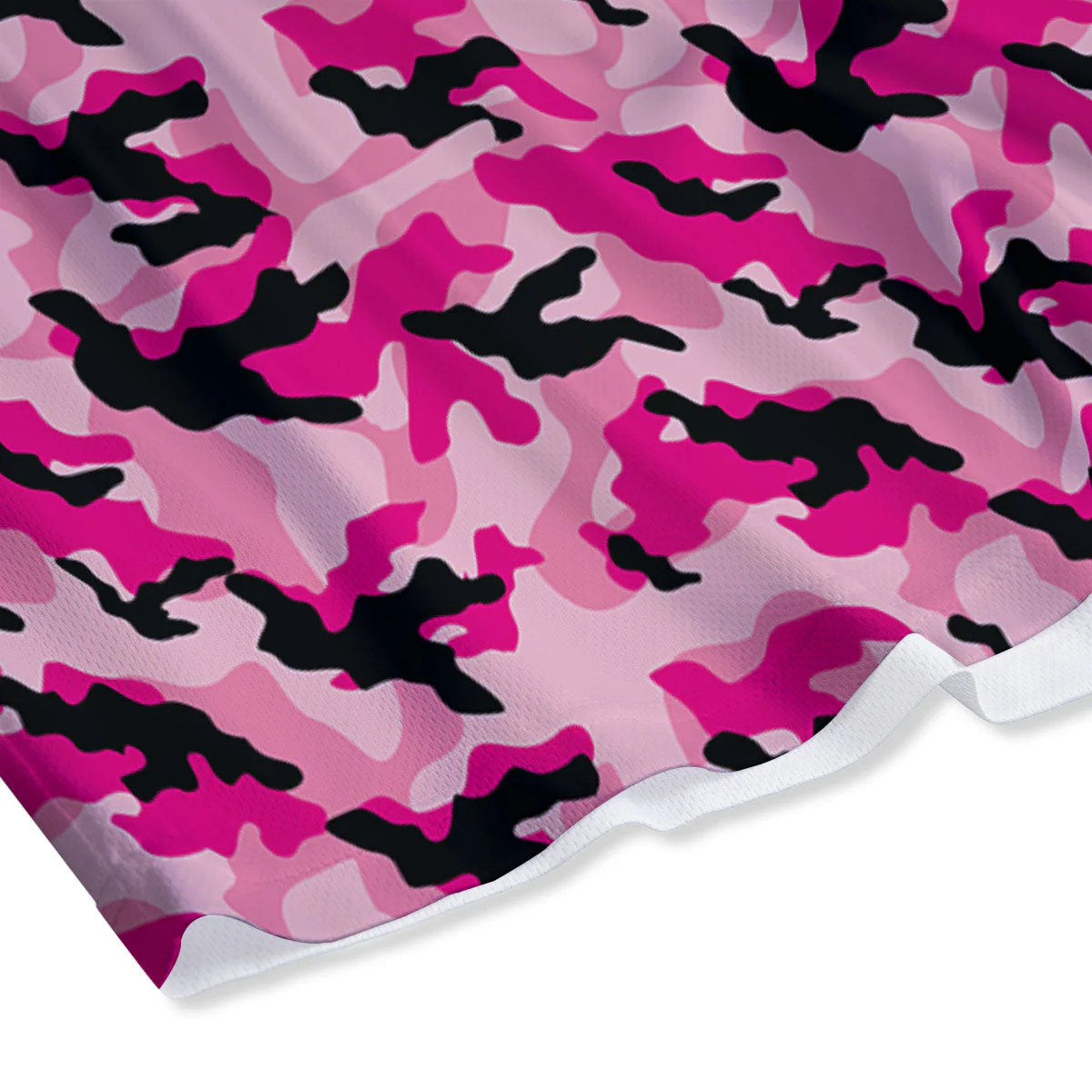 Camouflage Pink And Black Print Mesh Shorts - Image 4
