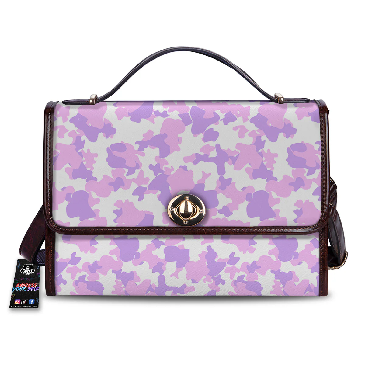 Camouflage Purple Pastel Print Women's Satchel Bag