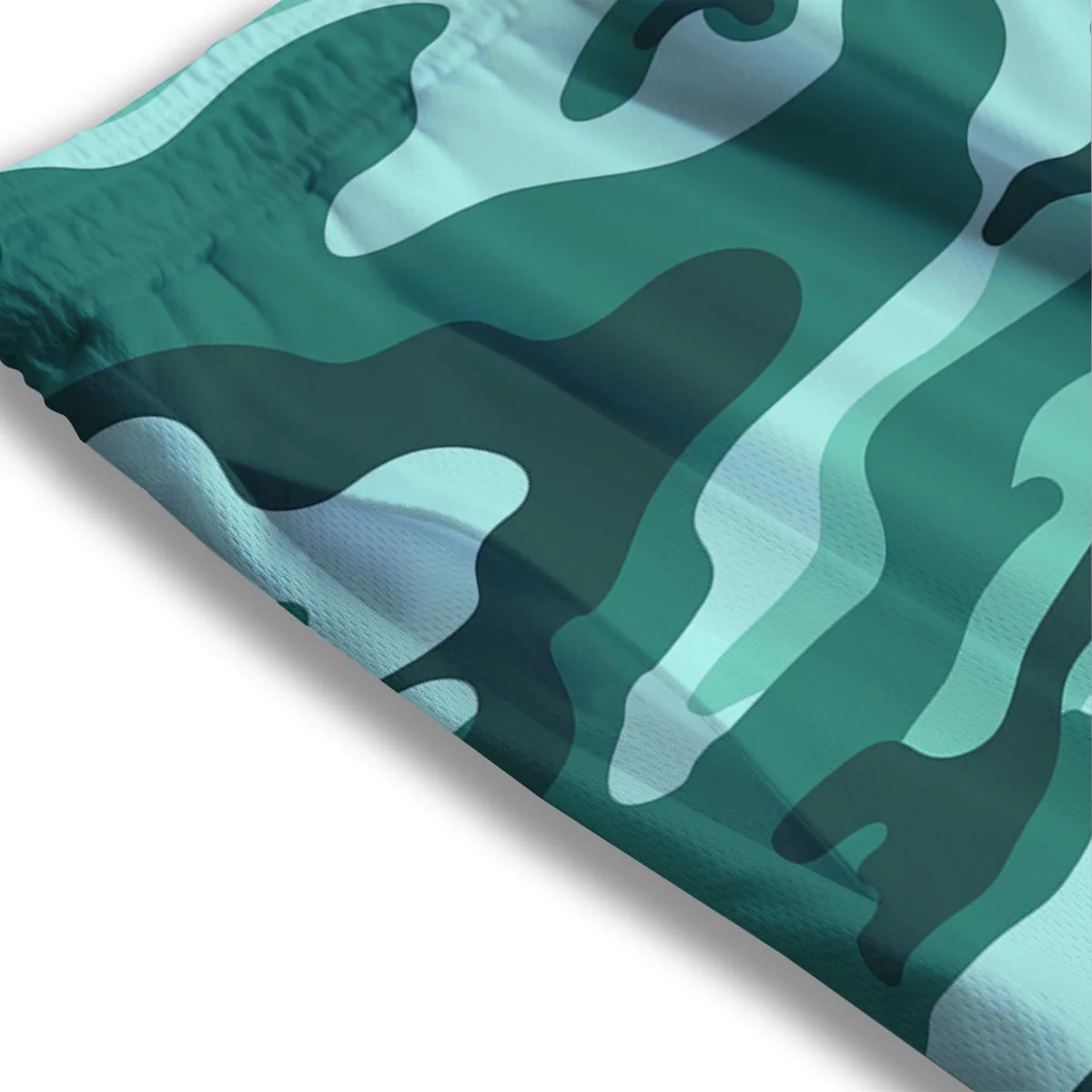 Camouflage Teal Print Mesh Shorts - Image 3