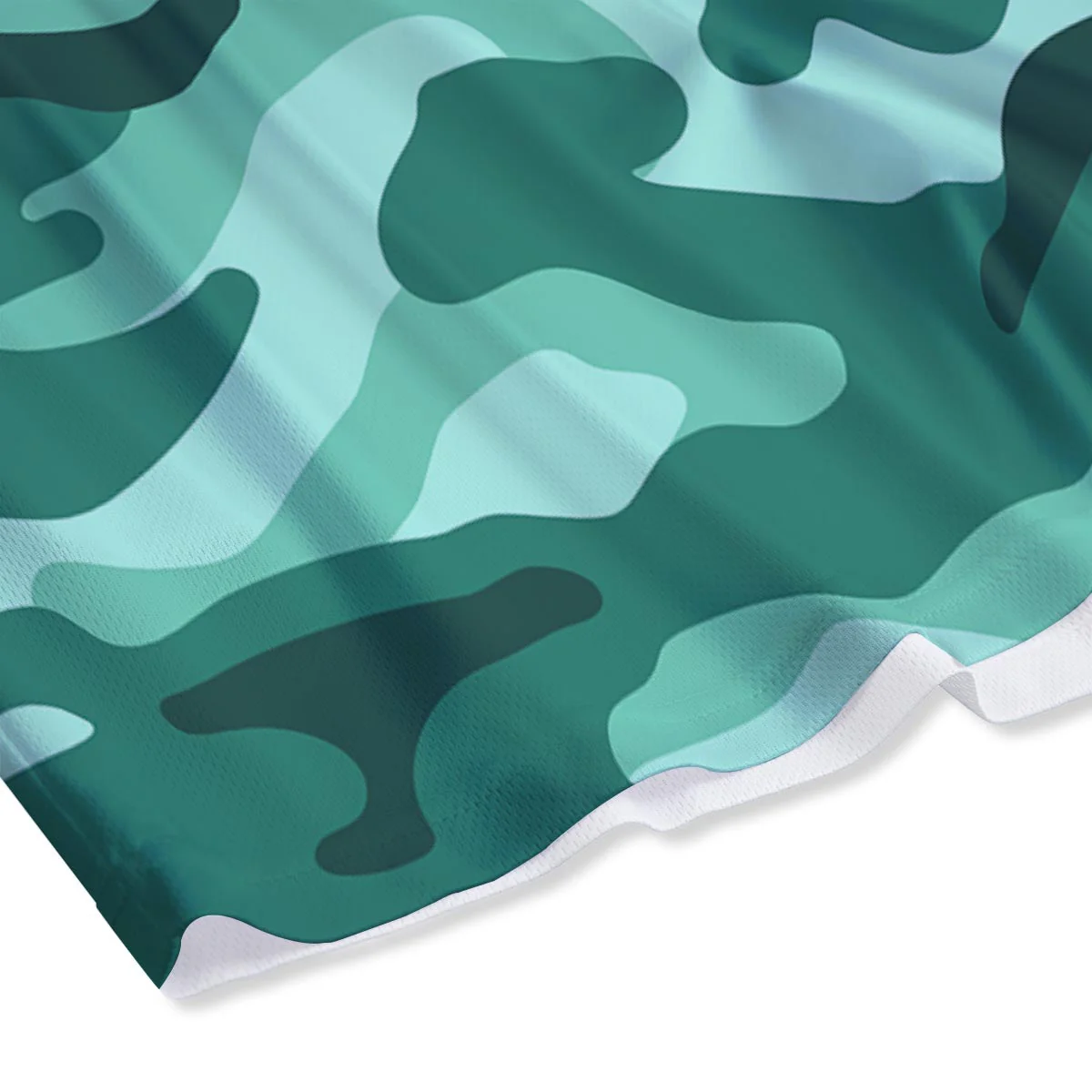 Camouflage Teal Print Mesh Shorts - Image 4