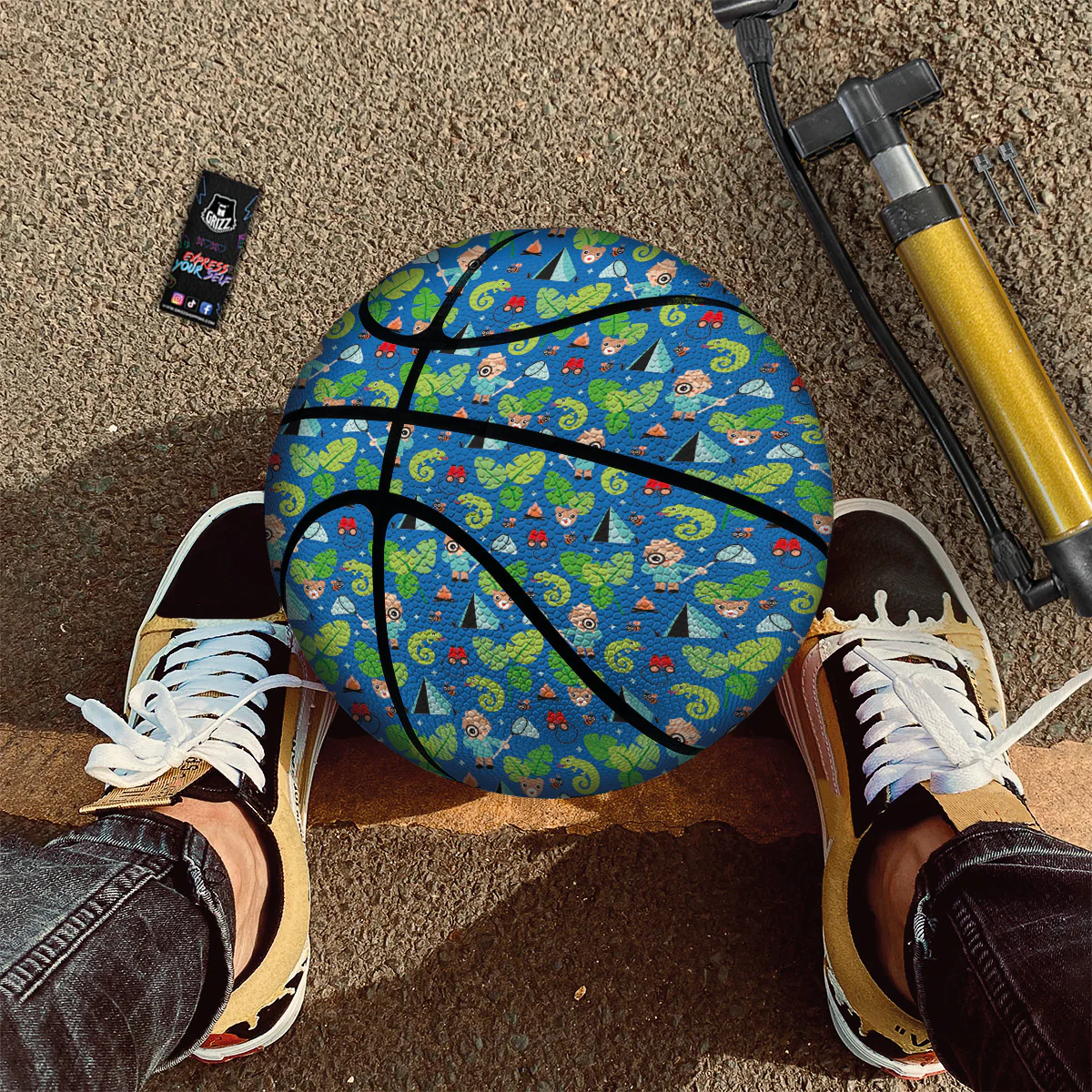 Camping Cute Print Pattern Basketball - Image 2