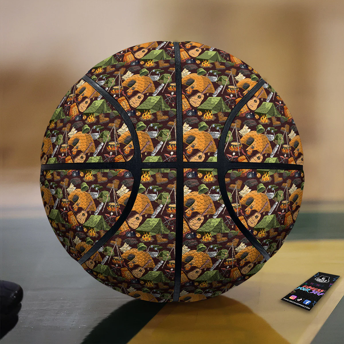 Camping Equipment Print Pattern Basketball