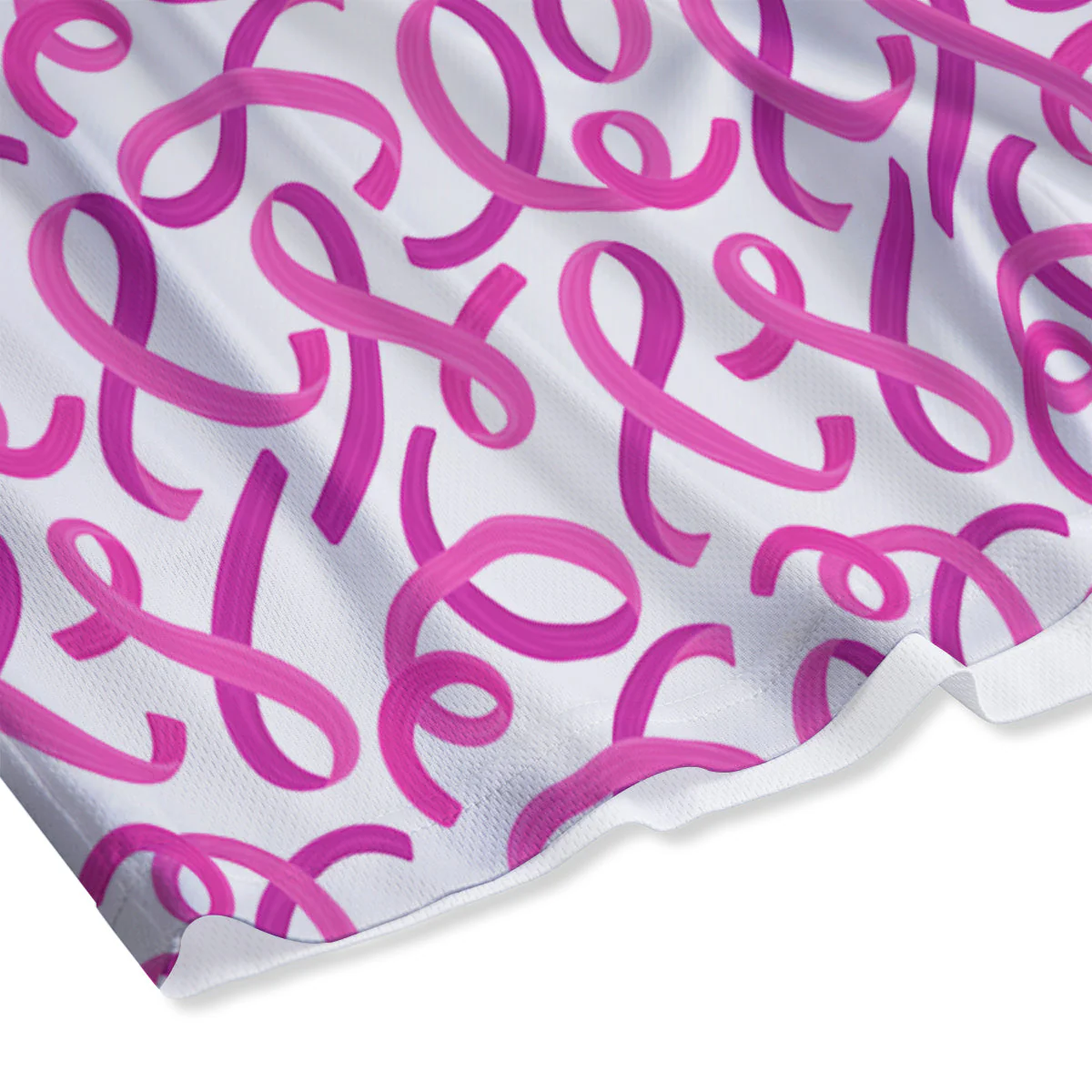 Cancer Awareness Print Pattern Mesh Shorts - Image 4