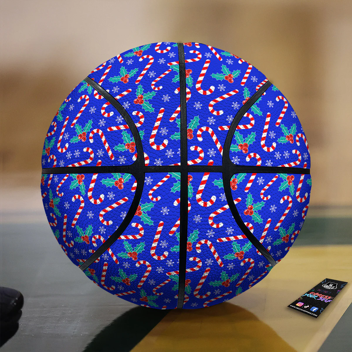 Candy And Christmas Berry Print Pattern Basketball
