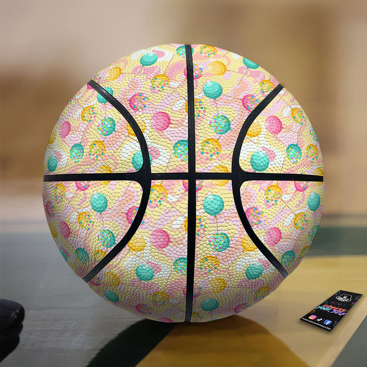 Candy And Colorful Lollipop Print Basketball