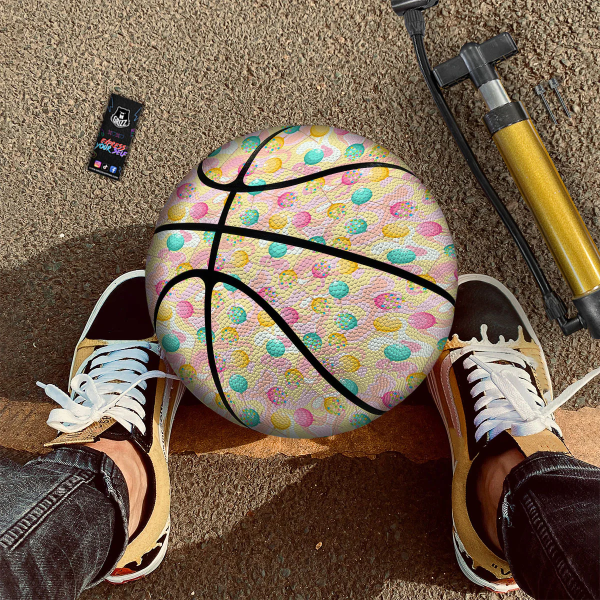 Candy And Colorful Lollipop Print Basketball - Image 2