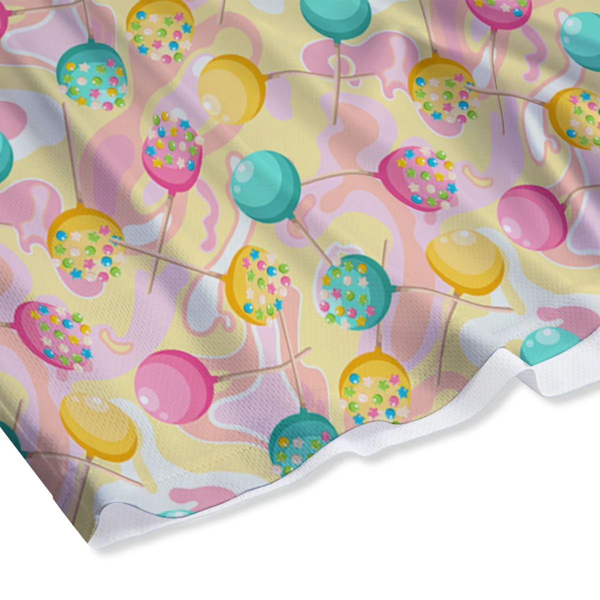 Candy And Colorful Lollipop Print Mesh Shorts - Image 4