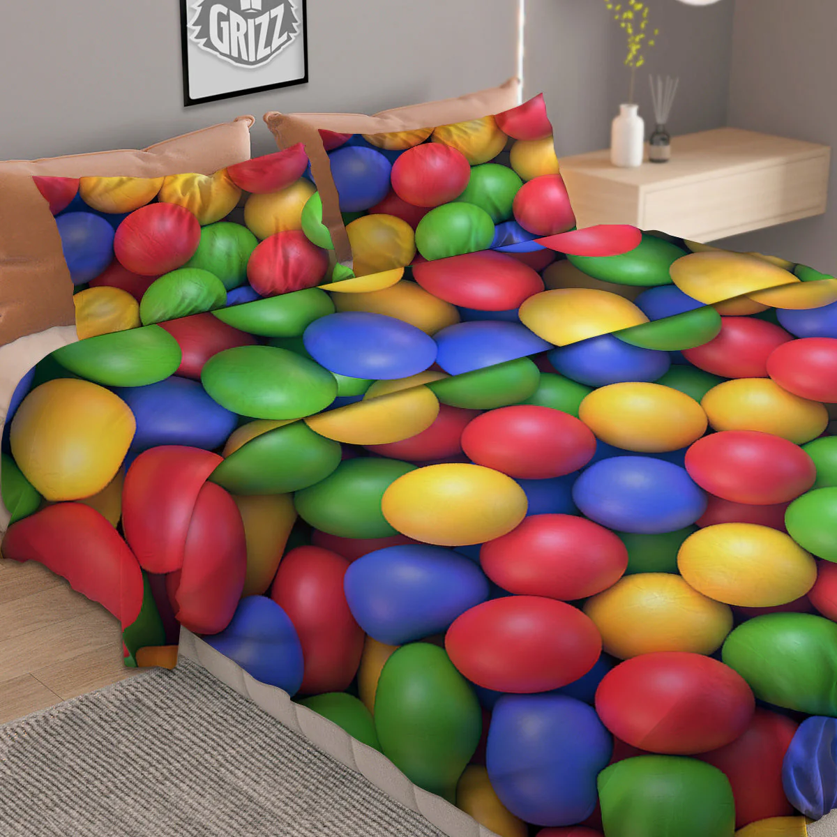 Candy Ball Colorful Print Duvet Cover Bedding Set - Image 2