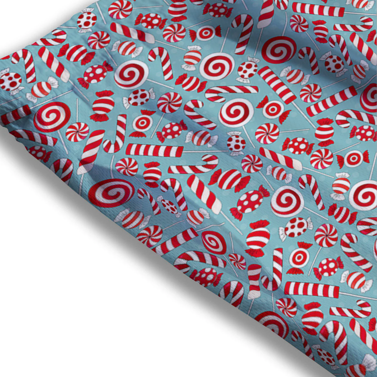 Candy Cane Christmas Print Pattern Mesh Shorts - Image 3