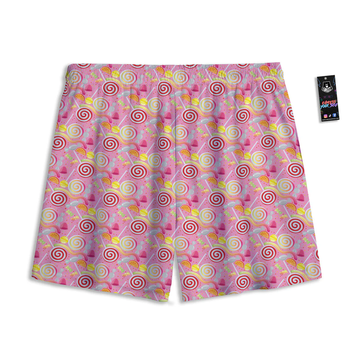 Candy Colorful Print Pattern Mesh Shorts - Image 2