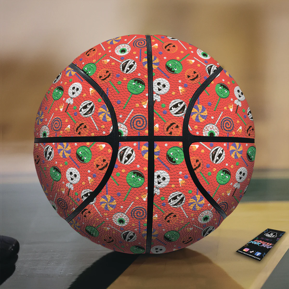 Candy Cute Halloween Print Pattern Basketball
