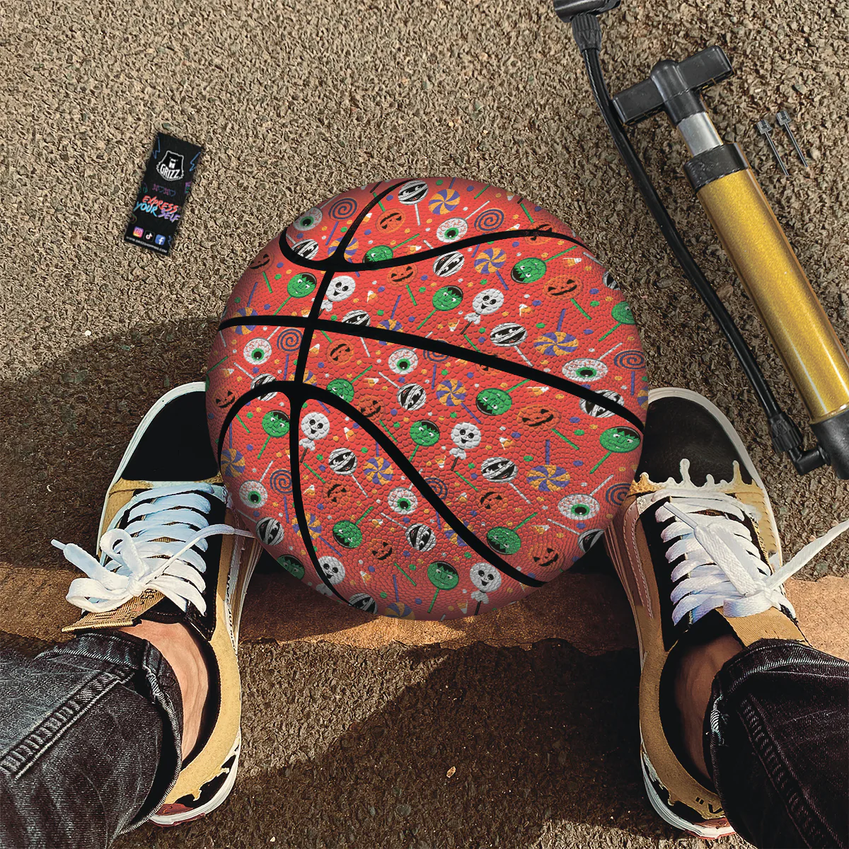 Candy Cute Halloween Print Pattern Basketball - Image 2