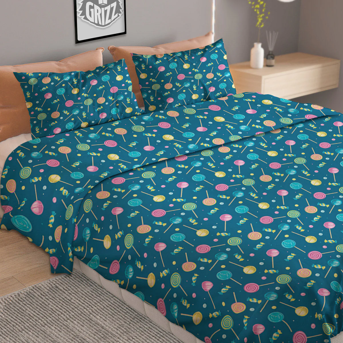 Candy Cute Print Pattern Duvet Cover Bedding Set - Image 2
