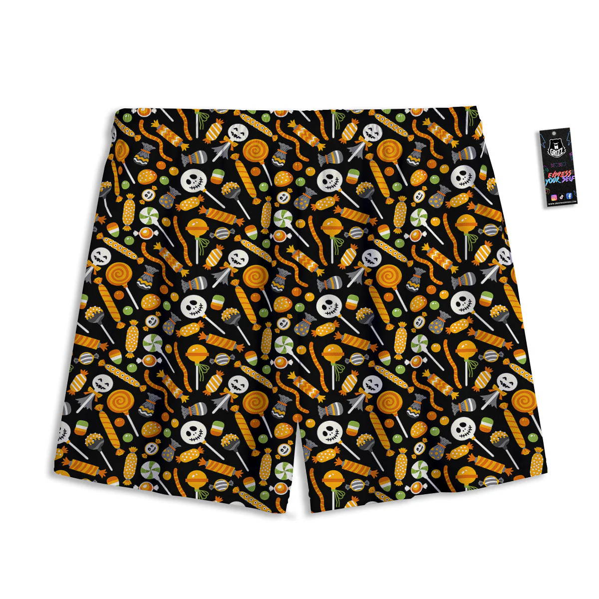 Candy Halloween Print Pattern Mesh Shorts - Image 2