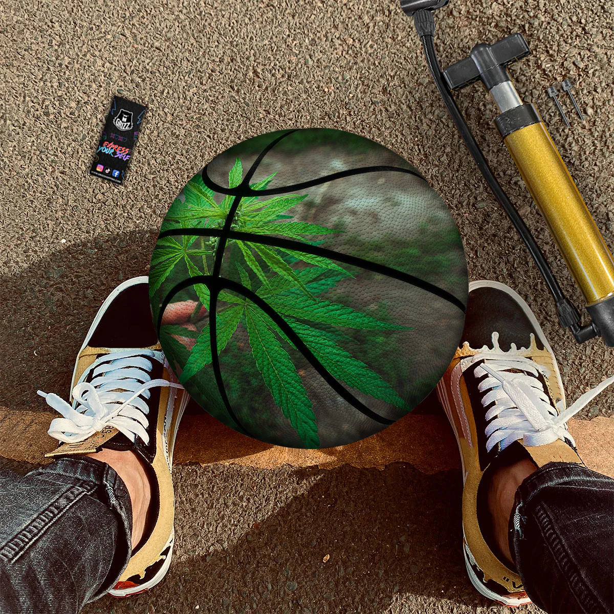 Cannabis Leaf Forest Green Print Basketball - Image 2