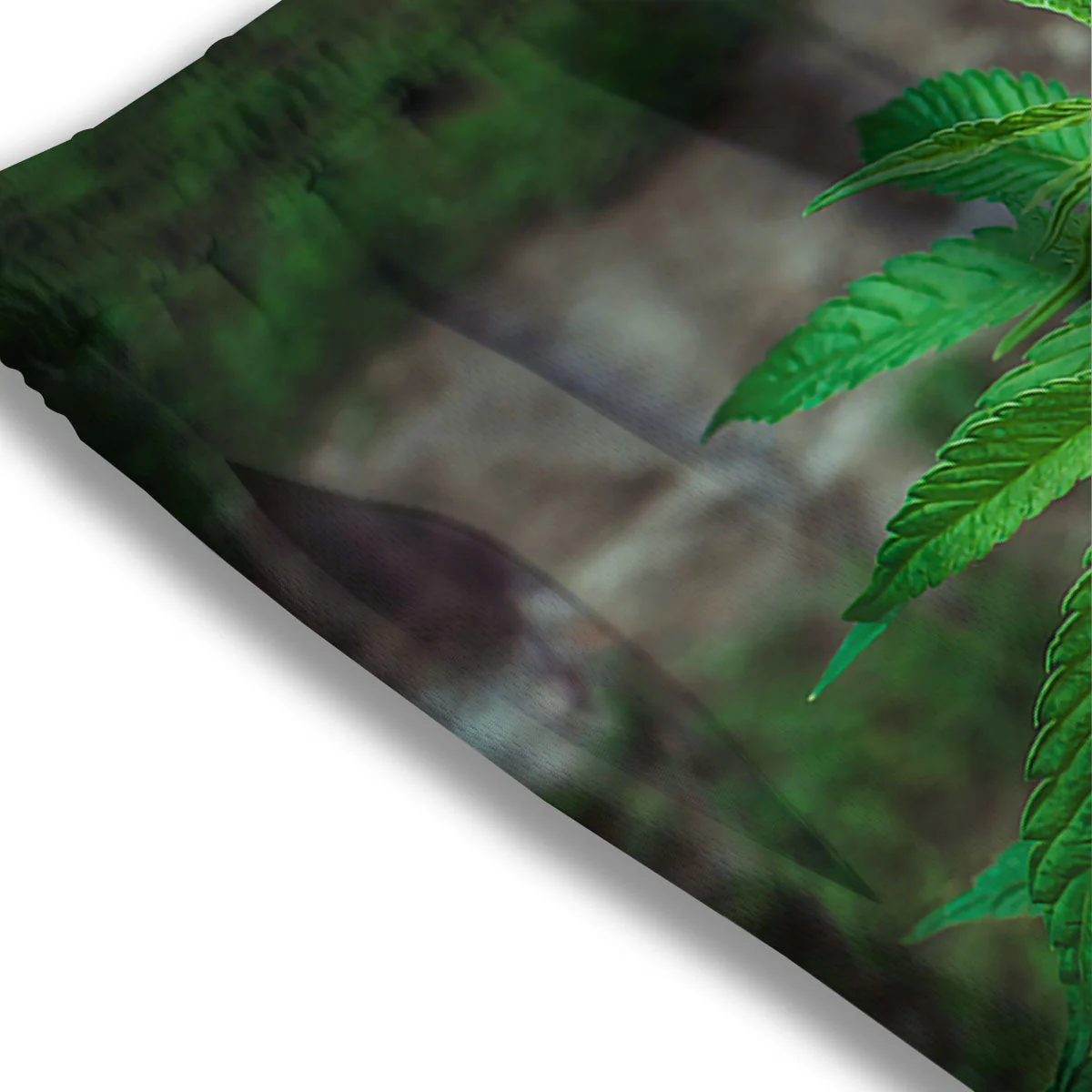 Cannabis Leaf Forest Green Print Mesh Shorts - Image 3