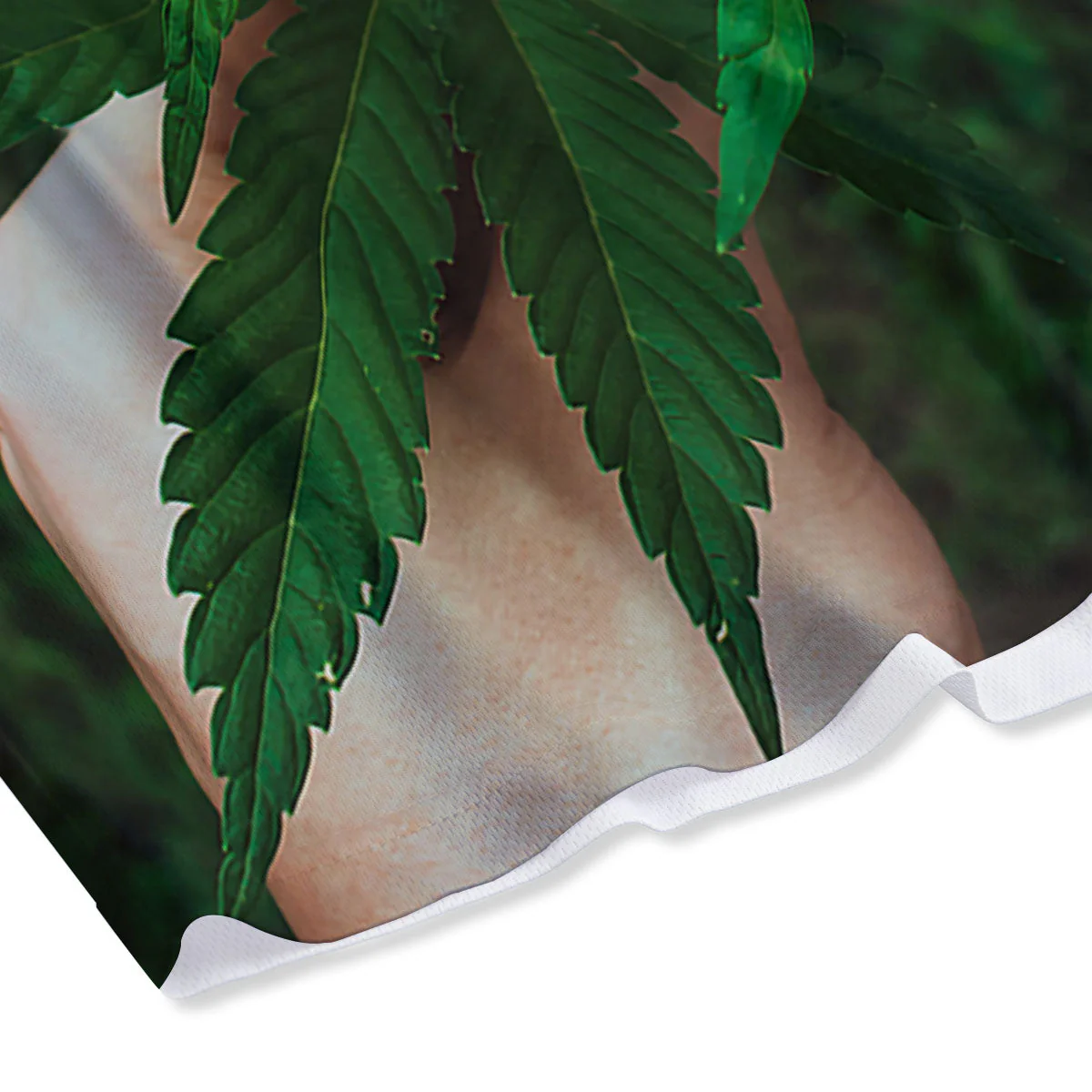 Cannabis Leaf Forest Green Print Mesh Shorts - Image 4