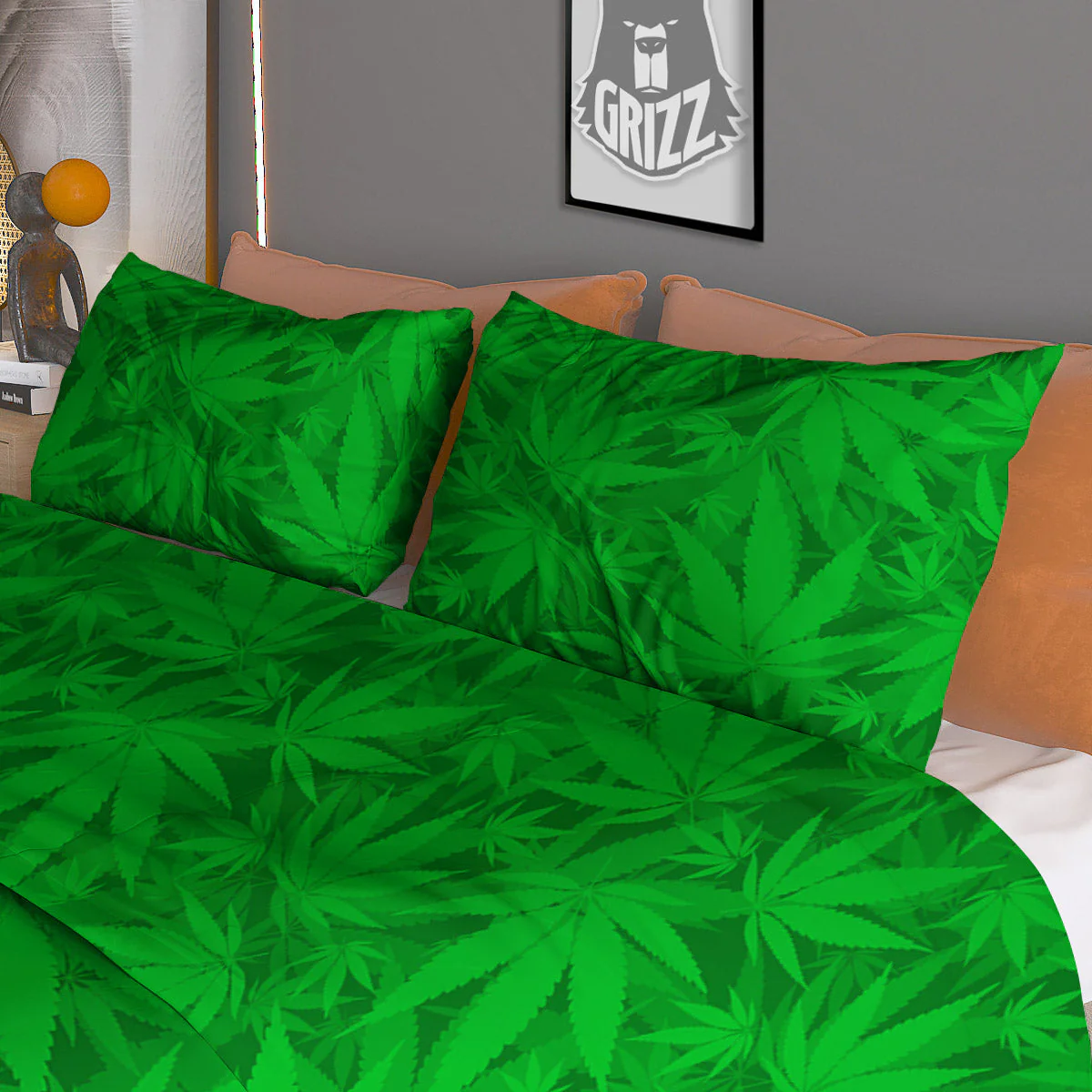 Cannabis Leaves Print Pattern Duvet Cover Bedding Set - Image 3